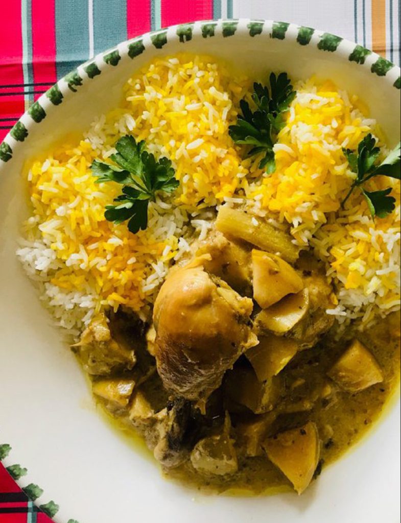 خورش مرغ کارى با کرفس و سیب خورش مرغ کارى با کرفس و سیب