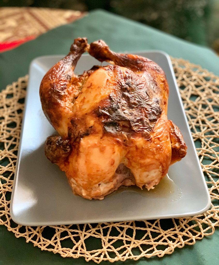 مرغ کامل گریل شده شکم پر