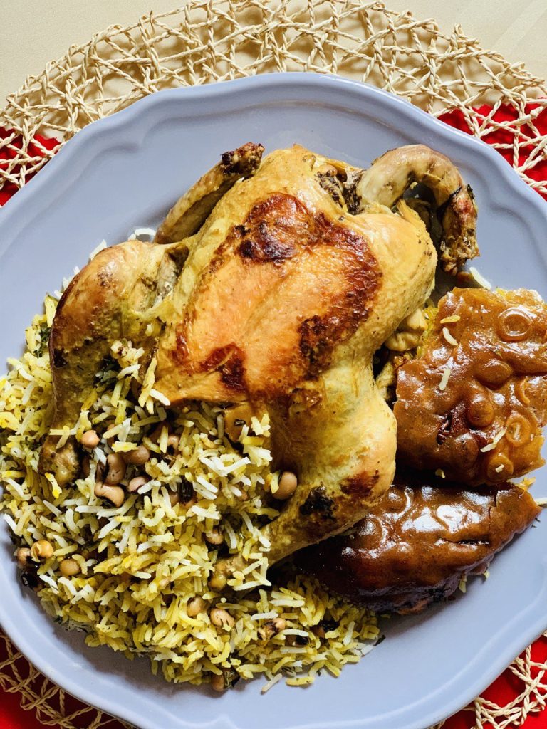 لوبیا پلو با مرغ لوبیا پلو با مرغ