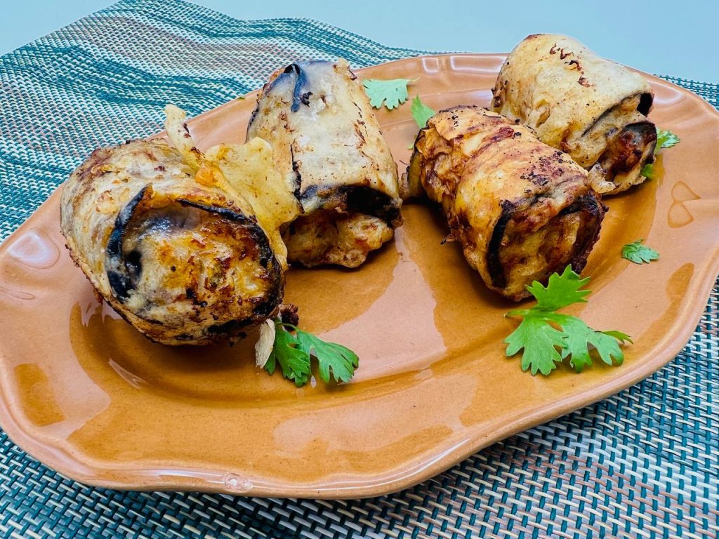رول بادمجان و مرغ رول بادمجان و مرغ