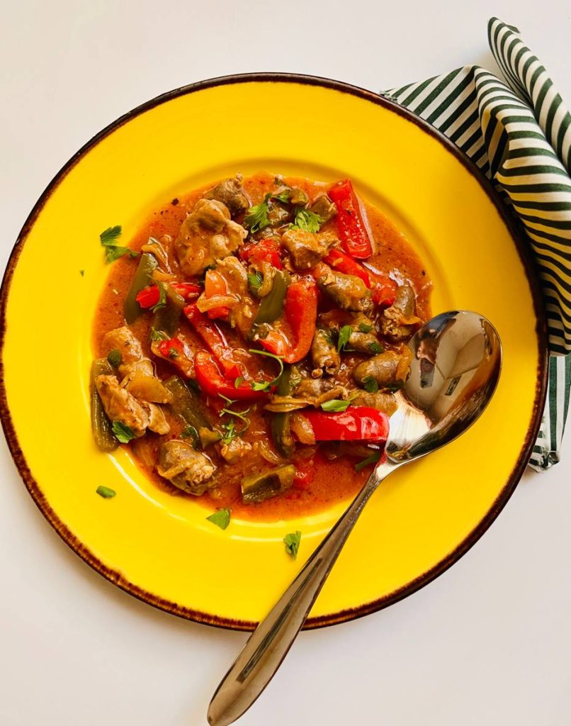 خوراک کاری سنگدان و دل مرغ خوراک کاری سنگدان و دل مرغ